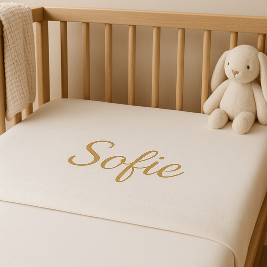Ledikant laken — gepersonaliseerd met naam
