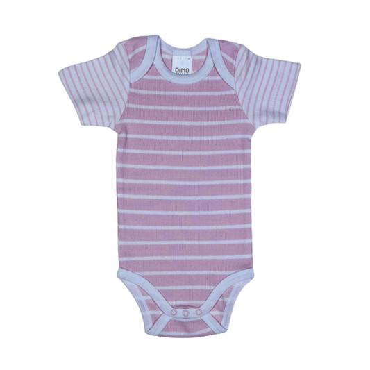 Romper ‘Pink Soft Stripe’ - Organisch katoen